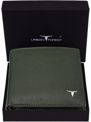 URBAN FOREST Men Casual, Formal Green Genuine Leather Wallet(8 Card Slots)