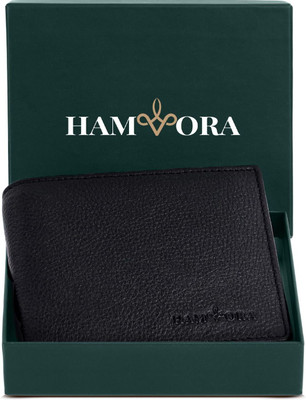 Hamvora Men Casual, Formal, Travel, Trendy Black Genuine Leather Wallet(4 Card Slots)