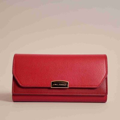 LINO PERROS Women Red Artificial Leather Wallet(12 Card Slots)