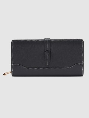 GLO by Globus Women Casual Black Artificial Leather Wallet(11 Card Slots)