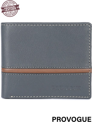 PROVOGUE Men Grey Genuine Leather Wallet(8 Card Slots)