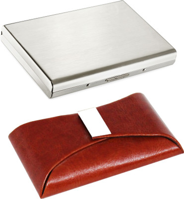 OFIXO 6 Card Holder(Set of 2, Silver)