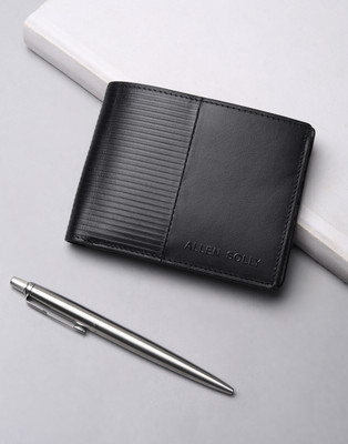 Allen Solly Men Black Genuine Leather Wallet(8 Card Slots)