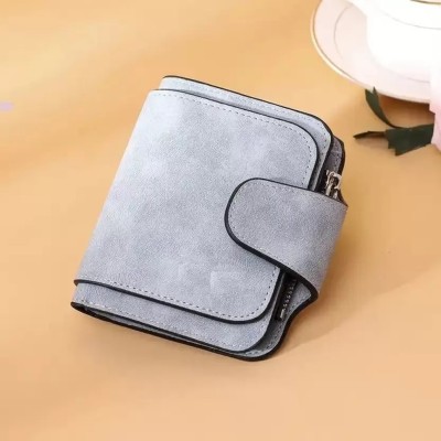 HELIMIX Women Grey Genuine Leather Wallet(6 Card Slots)