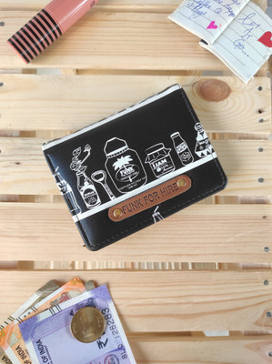FUNK FOR HIRE Men & Women Casual Black Artificial Leather Wallet(6 Card Slots)