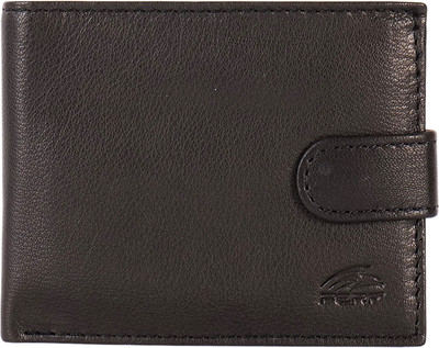 Perf Men Casual Black Genuine Leather Wallet(4 Card Slots)