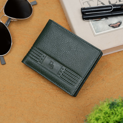 Rich Born Men Green Genuine Leather Wallet(8 Card Slots)