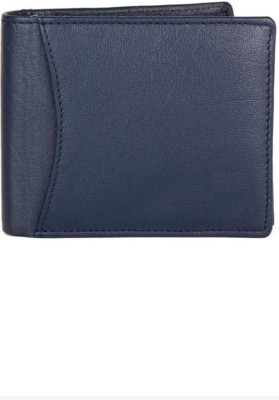 MEGREK Men Blue Genuine Leather Wallet(9 Card Slots)