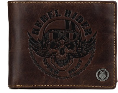 Savage Hide Men Casual Brown Genuine Leather Wallet(8 Card Slots)