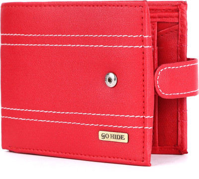 GO HIDE Men Casual Red Artificial Leather Wallet(7 Card Slots)