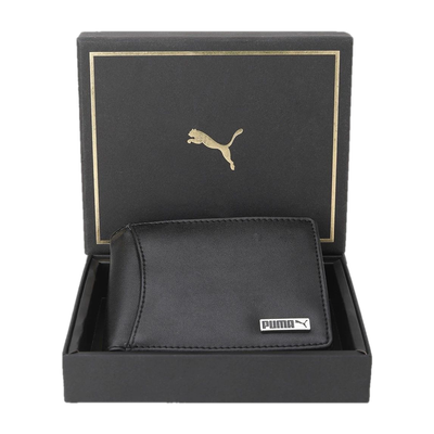PUMA Men & Women Casual Black Artificial Leather Wallet(6 Card Slots)