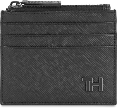 TOMMY HILFIGER Men Black Genuine Leather Card Holder(6 Card Slots)