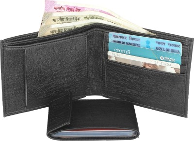 Amicraft Boys Black Artificial Leather Wallet(8 Card Slots)