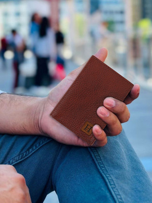 HIROSHI Men Casual, Formal Tan Genuine Leather Wallet(3 Card Slots)