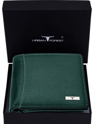URBAN FOREST Men Green Genuine Leather Wallet(6 Card Slots)