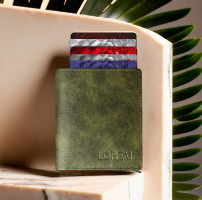 LOREM Men Casual, Evening/Party, Formal Green Artificial Leather Wallet(9 Card Slots)