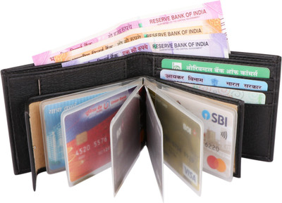 HouseOfCommon Men Casual, Formal, Travel Black Artificial Leather Wallet(8 Card Slots)