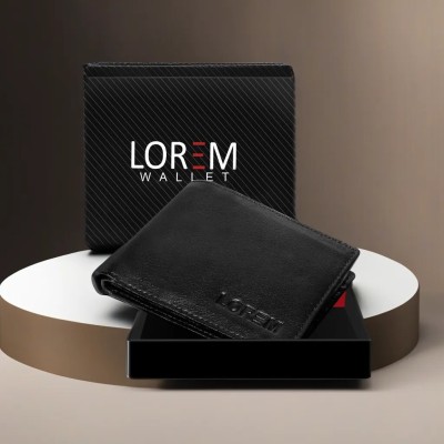 LOREM Men Casual, Evening/Party, Formal Black Artificial Leather Wallet(2 Card Slots)