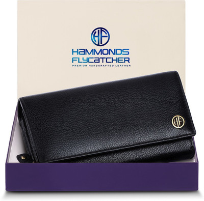 Hammonds Flycatcher Women Formal, Casual, Evening/Party Black Genuine Leather Wallet(9 Card Slots)
