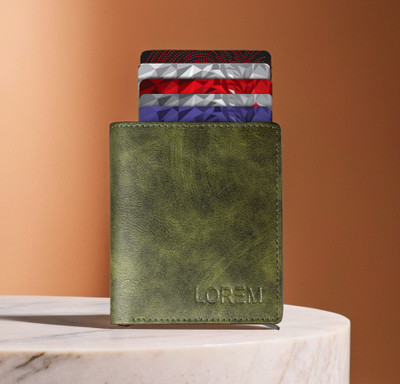 LOREM Men Casual, Evening/Party, Formal Green Artificial Leather Wallet(9 Card Slots)