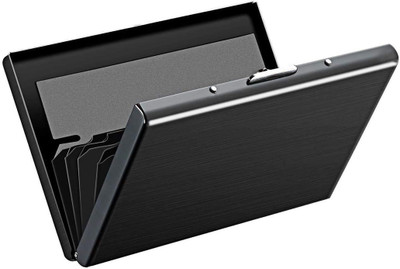 Yellowcoin Steel ATM/Visiting/credit Card Holder, Business Card Case Holder 6 Card Holder(Set of 1, Black)