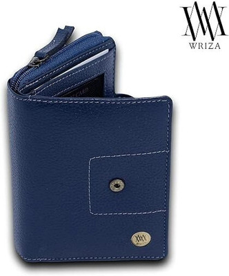 WRIZA Women Casual Blue Genuine Leather Wallet(9 Card Slots)