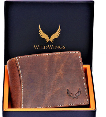 WILDWINGS Men Trendy, Evening/Party, Casual, Formal Brown Genuine Leather Wallet(8 Card Slots)