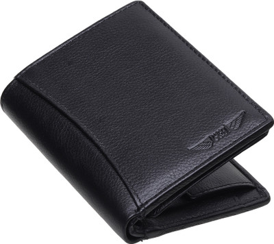 GH Men Formal, Travel Black Genuine Leather Wallet(10 Card Slots)