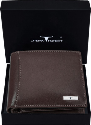 URBAN FOREST Men Casual Brown Genuine Leather Wallet(6 Card Slots)