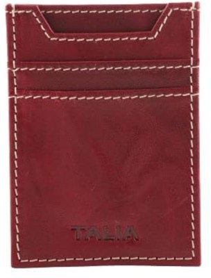 Talia Men & Women Casual Maroon Genuine Leather Card Holder(4 Card Slots)
