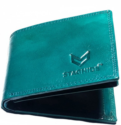 STAGHIDE Men Evening/Party Green Genuine Leather Wallet(6 Card Slots)