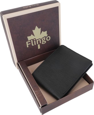 Flingo Men Casual, Formal Black Genuine Leather Wallet(2 Card Slots)