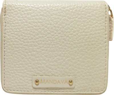 MANDAVA Women Casual, Evening/Party, Formal, Travel, Trendy White Artificial Leather Wallet(10 Card Slots)