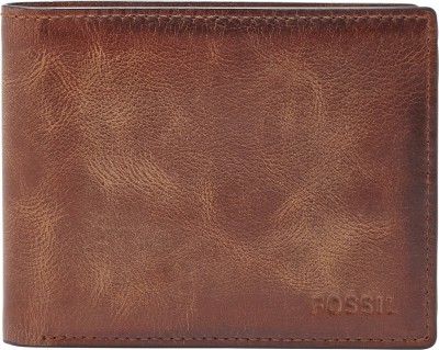 FOSSIL Men Casual Brown Genuine Leather Wallet(8 Card Slots)