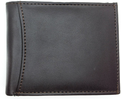 KRIENZO Men Trendy Brown Genuine Leather Wallet(12 Card Slots)