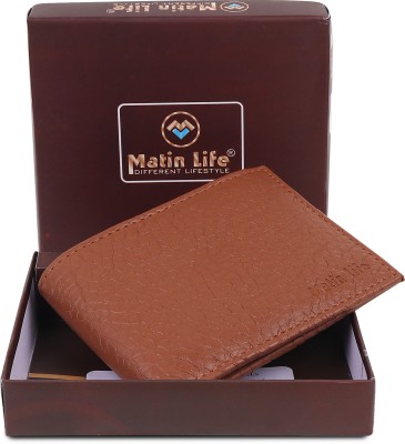 MATIN Life Men Casual Tan Artificial Leather Wallet(8 Card Slots)