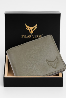 ZYLAR VERSE Men & Women Green Genuine Leather Wallet(3 Card Slots)