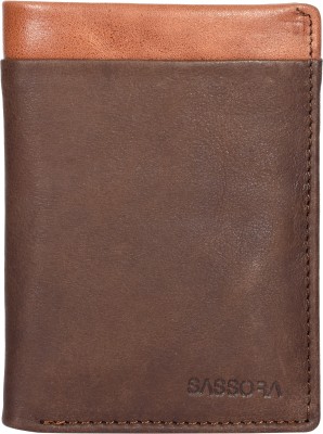 Sassora Men Casual, Formal, Travel Brown, Tan Genuine Leather Wallet(7 Card Slots)
