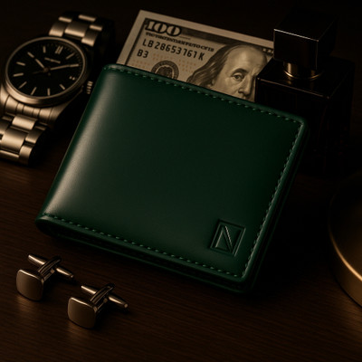 Velmore Men Green Artificial Leather Wallet(6 Card Slots)