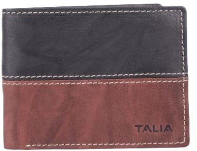 Talia Men Casual Black, Brown Genuine Leather Wallet(4 Card Slots)
