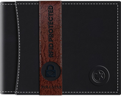 POLLSTAR Men Casual, Formal, Travel, Evening/Party Black Genuine Leather RFID Wallet (8 Card Slots) 95/99 For Rs. 99 @ 95% off
