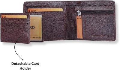 AL DERA Men Casual, Formal Brown Genuine Leather Wallet(6 Card Slots)