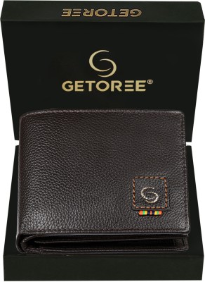 GETOREE Men Casual Brown Genuine Leather Wallet(4 Card Slots)