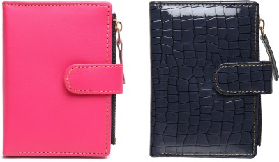 TnW Lifestyle Women Casual Pink, Black Artificial Leather Wallet(6 Card Slots, Pack of 2)
