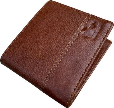 Inderleather Men Casual, Travel, Trendy, Formal Tan Genuine Leather Wallet(8 Card Slots)