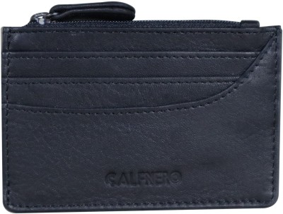 Calfnero Men Black Genuine Leather Card Holder(4 Card Slots)