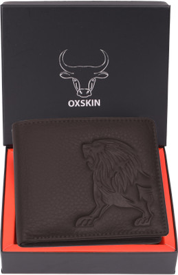 oxskin Men Formal Brown Genuine Leather Wallet(8 Card Slots)