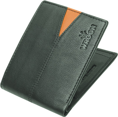 WROGN Men Casual Green Genuine Leather Wallet(4 Card Slots)