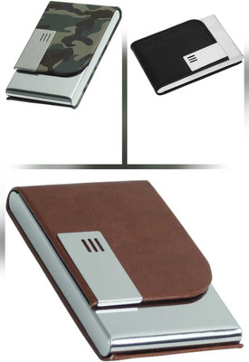 LEATHERSCRAFTS Men & Women Casual, Formal, Travel, Evening/Party, Ethnic, Trendy Brown Genuine Leather Money Clip(6 Card Slots, Pack of 3)