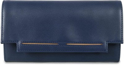 The CLOWNFISH Women Casual Blue Artificial Leather Wallet(6 Card Slots)